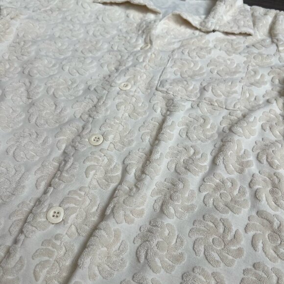 Honest The Label Sunshine Terry Cotton Button Front Top Cream Size XS/S - Picture 4 of 6